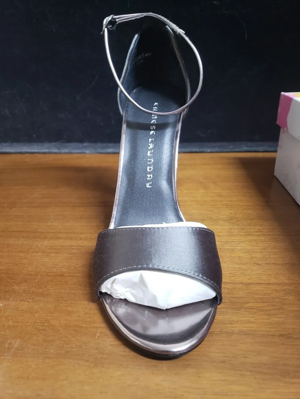 Women's Silver Glitter Ankle-Strap High Heel Sandals